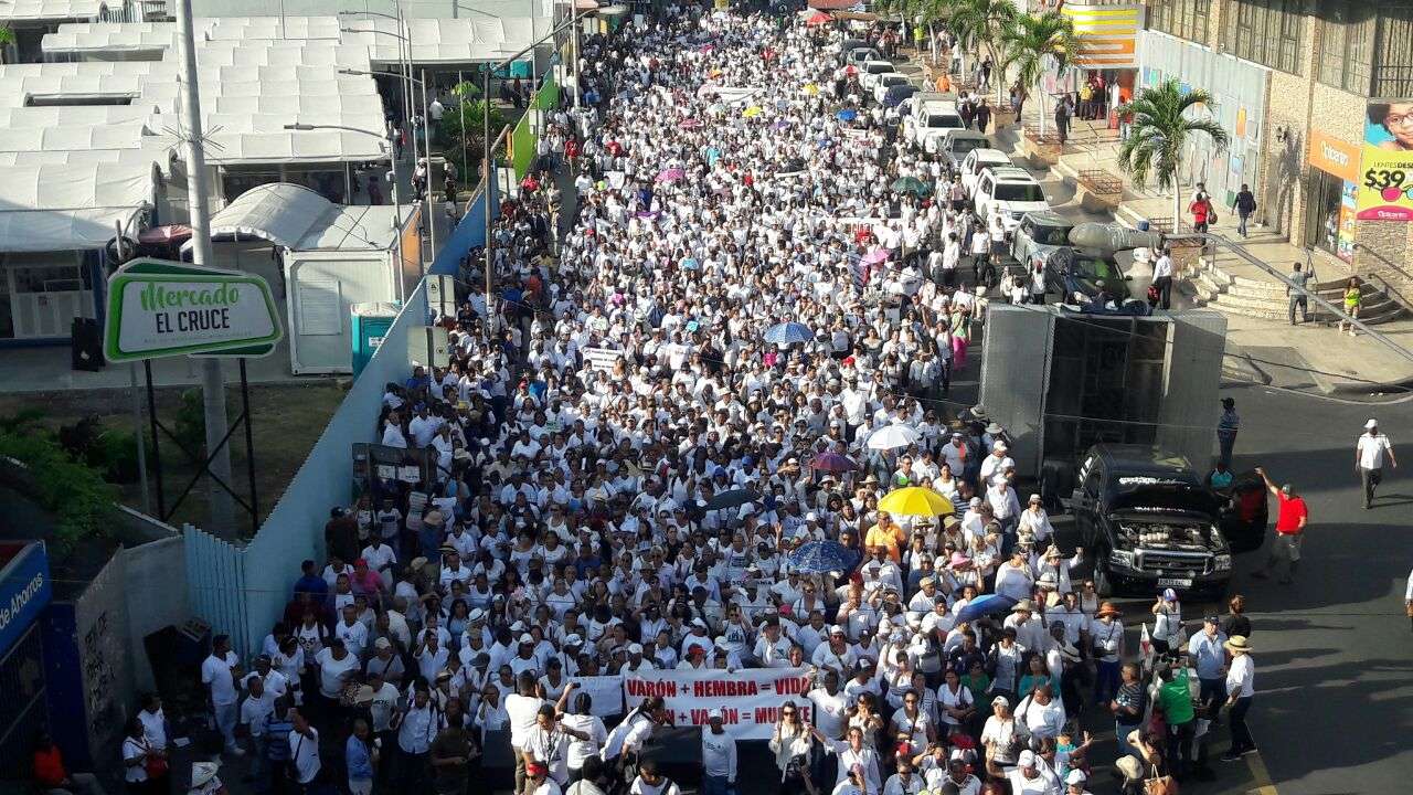 Se calcula que unas 10 mil personas participan en la marcha. Foto: Roberto Barrios 