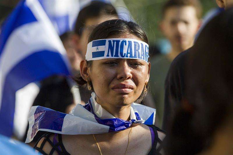 Manifestantes nicaragüenses. Foto/EFE