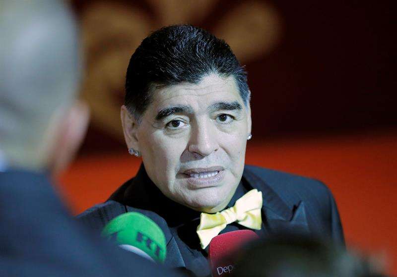 El exfutbolista argentino Diego Armando Maradona se someterá a revisiones médicas en la ciudad de Cali, Colombia. Foto EFE