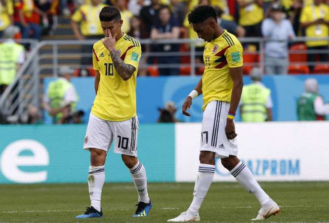 La selección de Colombia perdió por marcador de 2-1. Foto: EFE