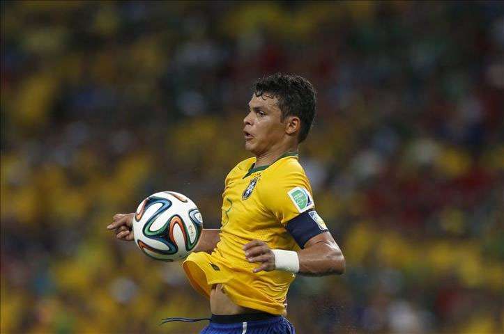 El jugador brasileño Thiago Silva. Foto:EFE