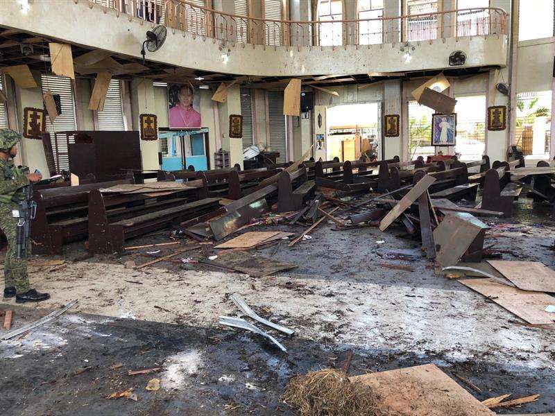 Dos explosiones se registraron hoy en la catedral de la ciudad de Jolo, en el sureste de Filipinas. EFE