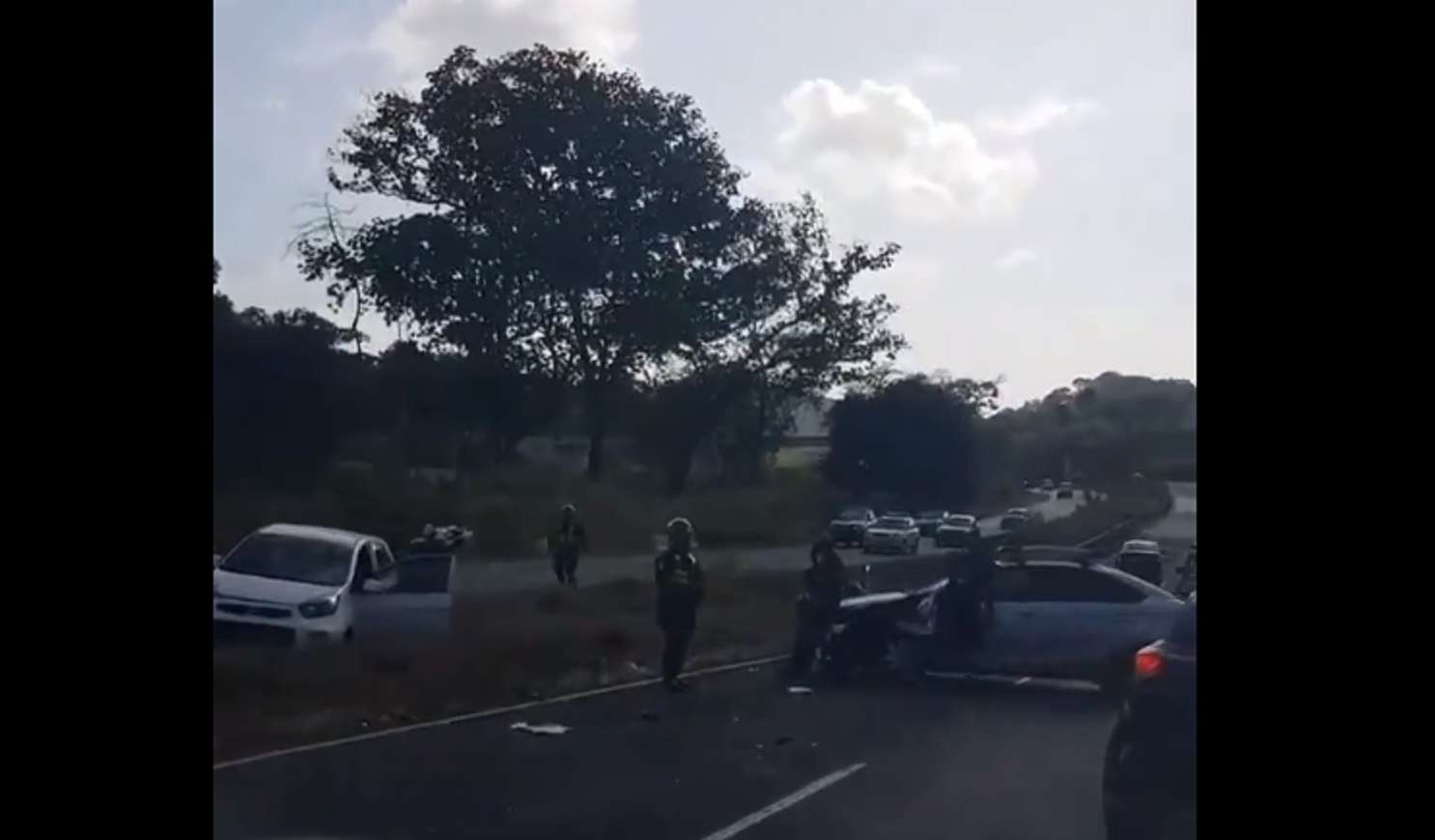 Vista general del área del accidente. Captura de video: @TraficoCPanama