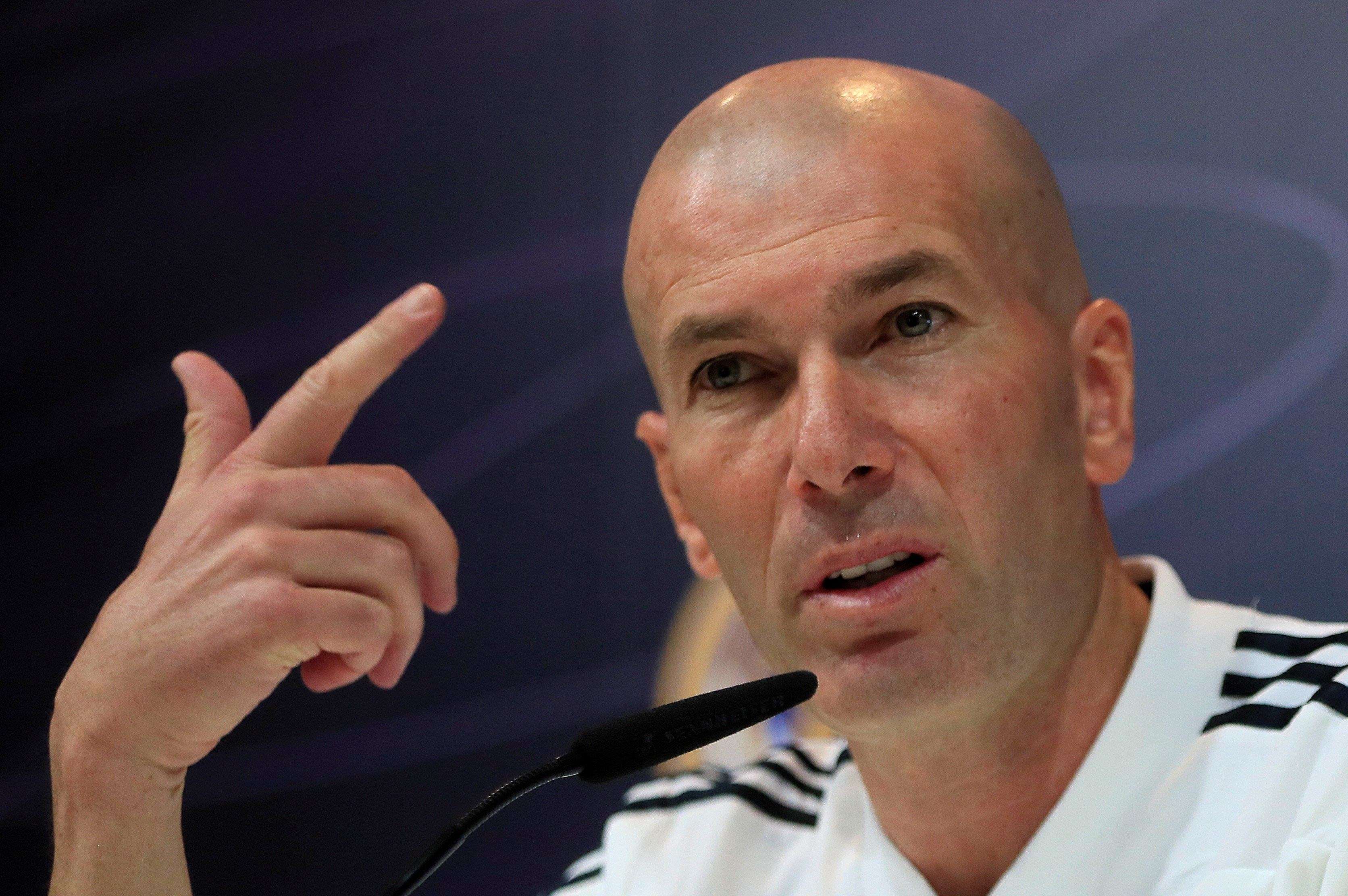 Zinedine Zidane durante la rueda de prensa de hoy. /EFE