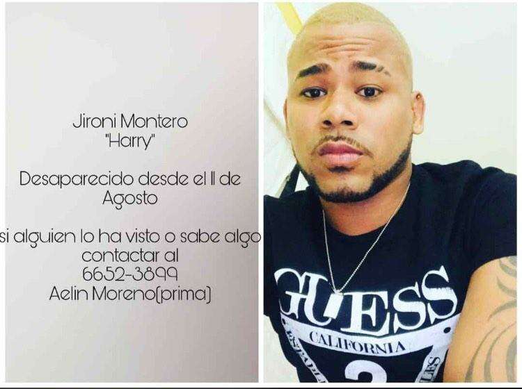 Jironi Montero, desaparecido desde el pasado 10 de agosto.