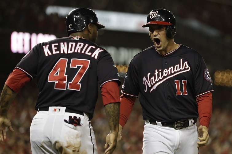 Howie Kendrick y Ryan Zimmerman. / Foto AP