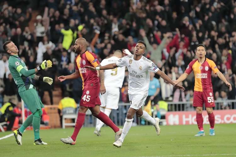  Rodrygo celebra su gol ante el Galatasaray. Foto: AP