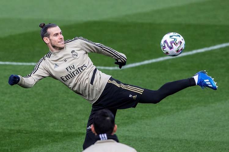 El delantero galés del Real Madrid Gareth Bale, durante el entrenamiento. Foto: EFE