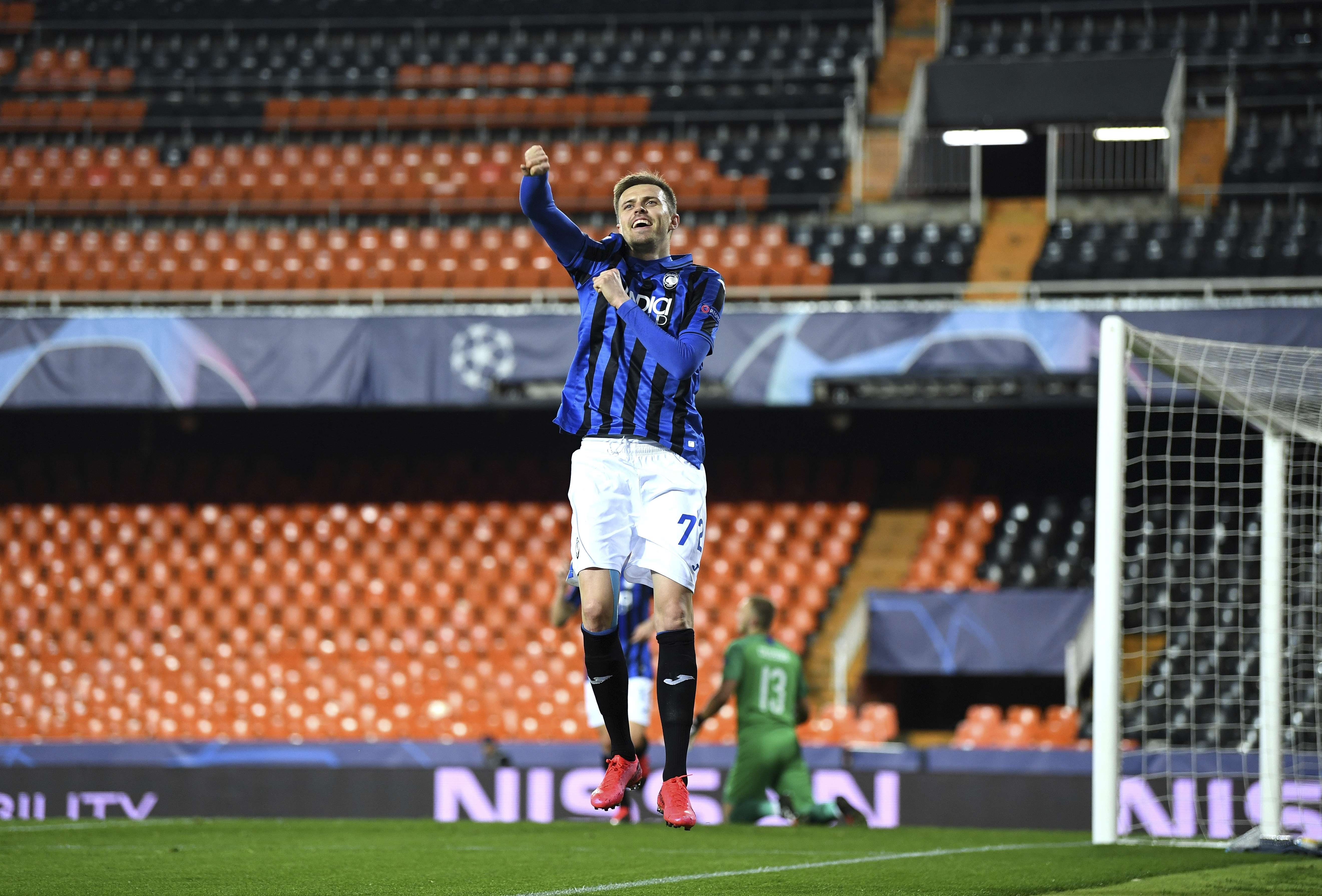 Josip Ilicic celebra su anotación. Foto: AP