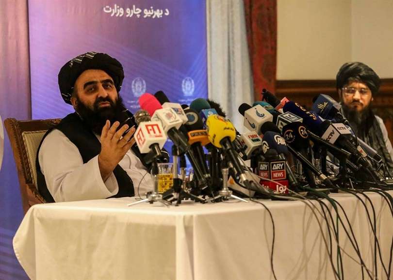 En la imagen aparce Amir Khan Muttaqi,  ministro de Exteriores del nuevo Gobierno interino talibán. EFE