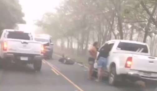 Escena del fatal accidente de tránsito en Soná, Veraguas.