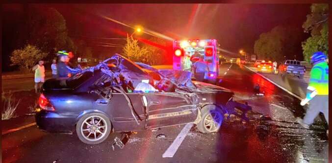 Escena del accidente de tránsito en Veraguas. (Foto: La Voz de Veraguas)