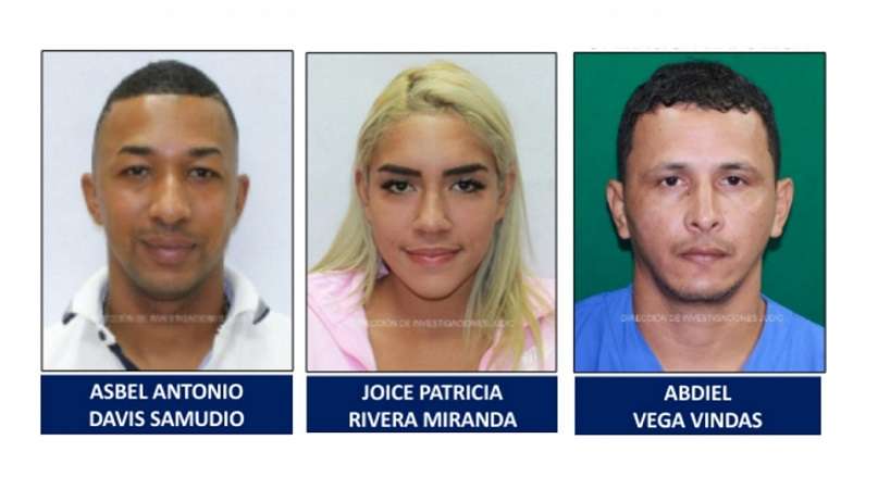 Asbel Antonio Davis Samudio , Joice Patricia Rivera Miranda Y Abdiel Vega Vindas , se entregan ante las autoridades judiciales en la provincia de Chiriquí.