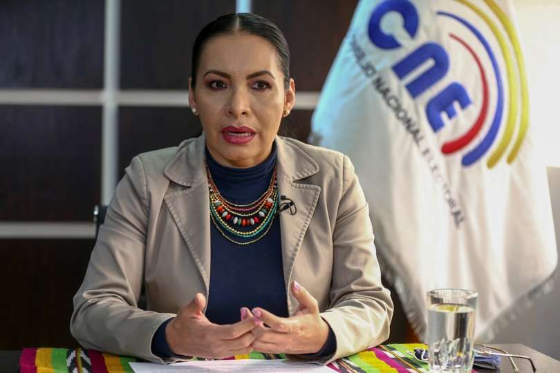 La presidenta del Consejo Nacional Electoral (CNE) de Ecuador, Diana Atamaint. EFE