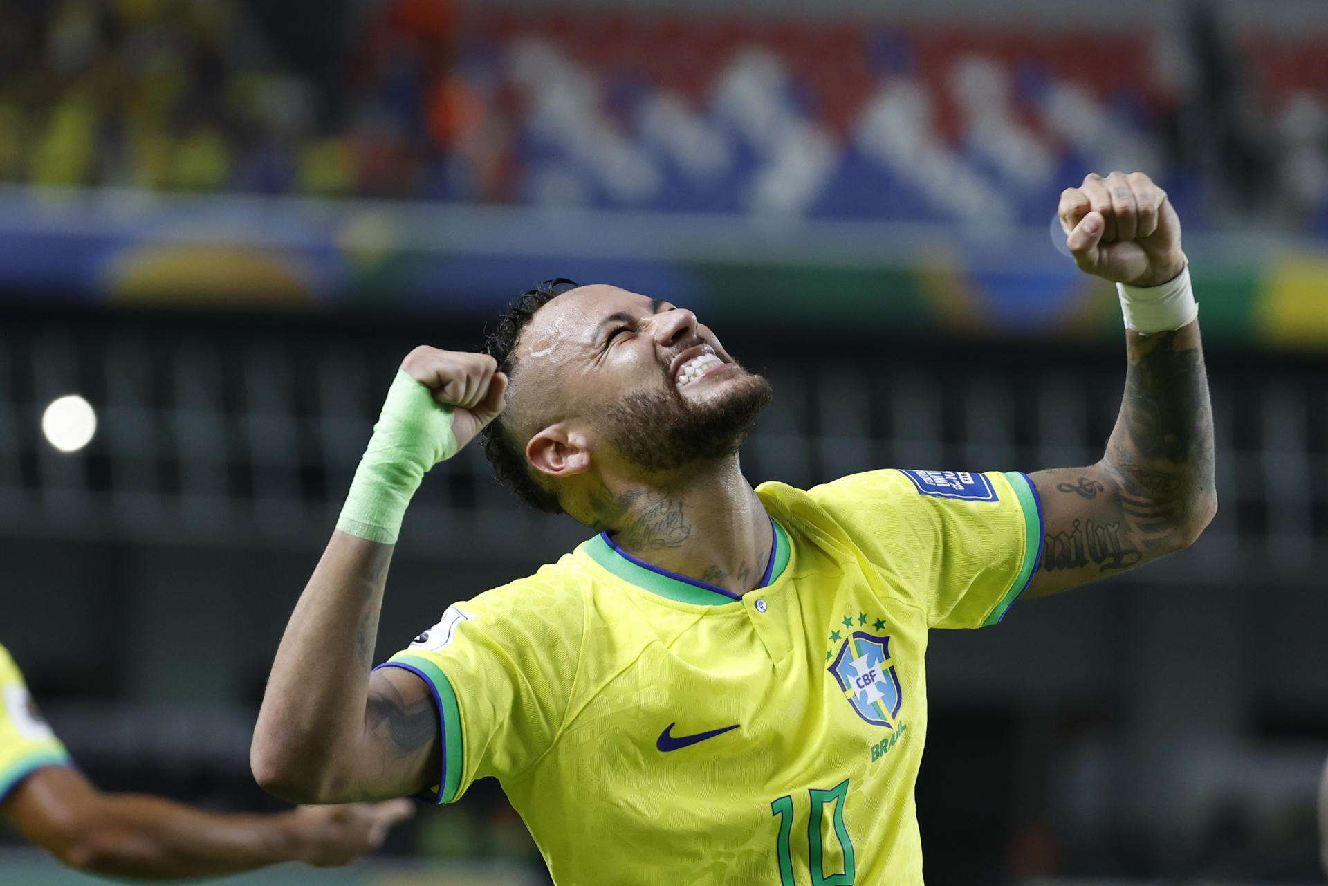 Neymar de Brasil celebra un gol. /EFE
