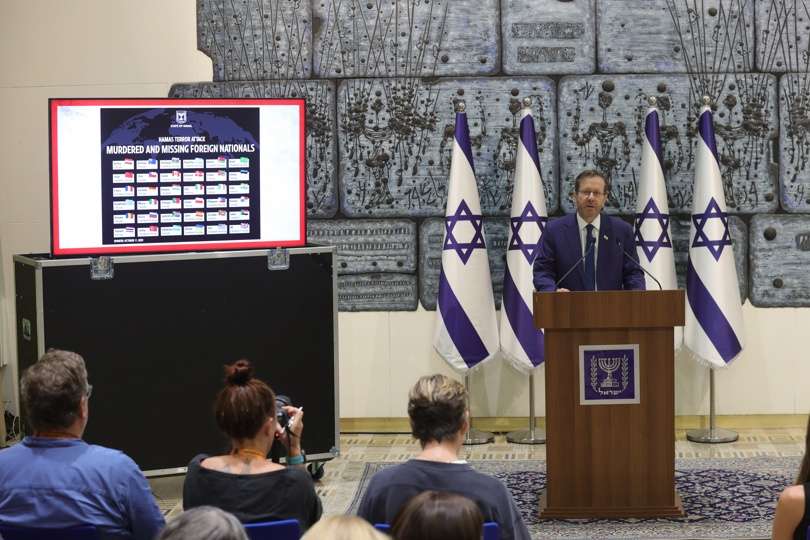  El presidente de Israel Isaac Herzog durante un encuentro con la prensa internacional. EFE Archivo