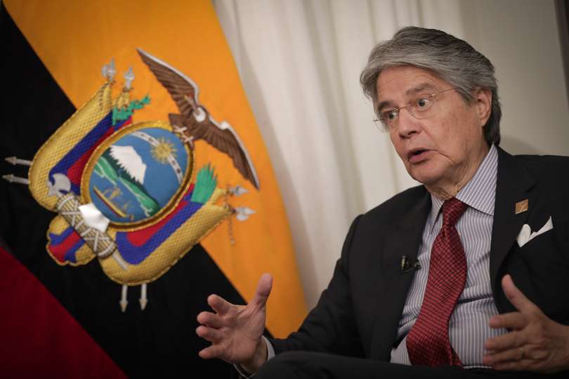 Expresidente de Ecuador Guillermo Lasso, durante una entrevista con EFE, en Brasilia (Brasil). EFE Archivo
