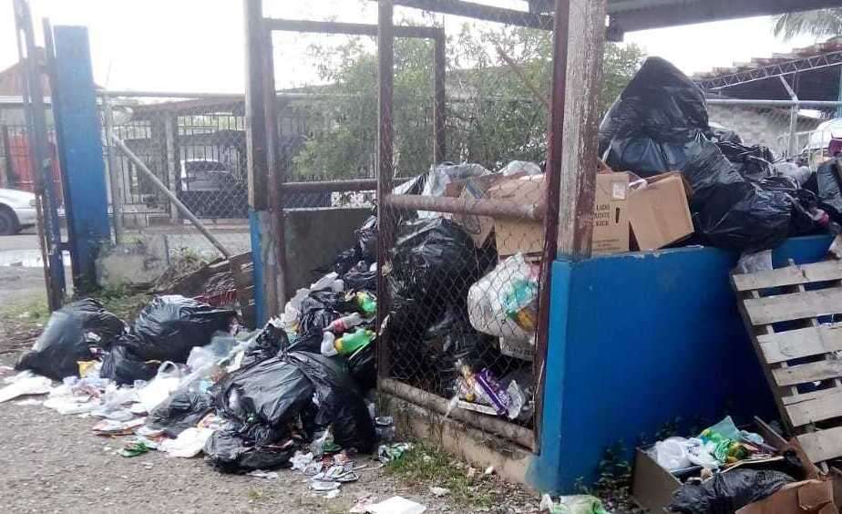 Acumulación de basura cerca del centro escolar.