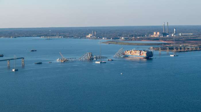 Lugar del colapso del puente Francis Scott Key, en Baltimore, Maryland (EE.UU.). EFE