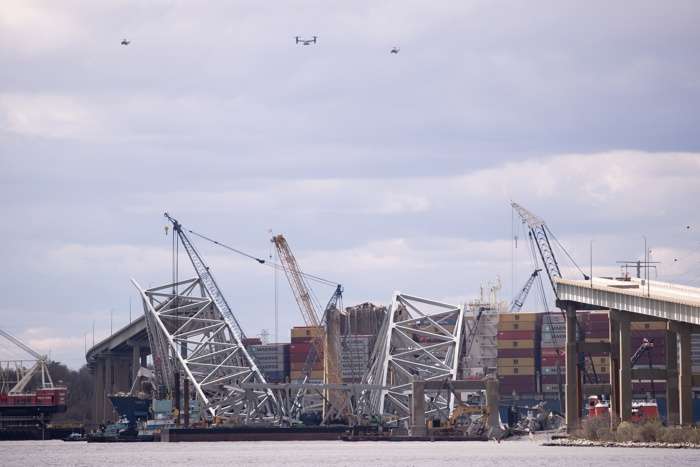 Restos del puente Francis Scott Key, en Baltimore, Maryland. EFE