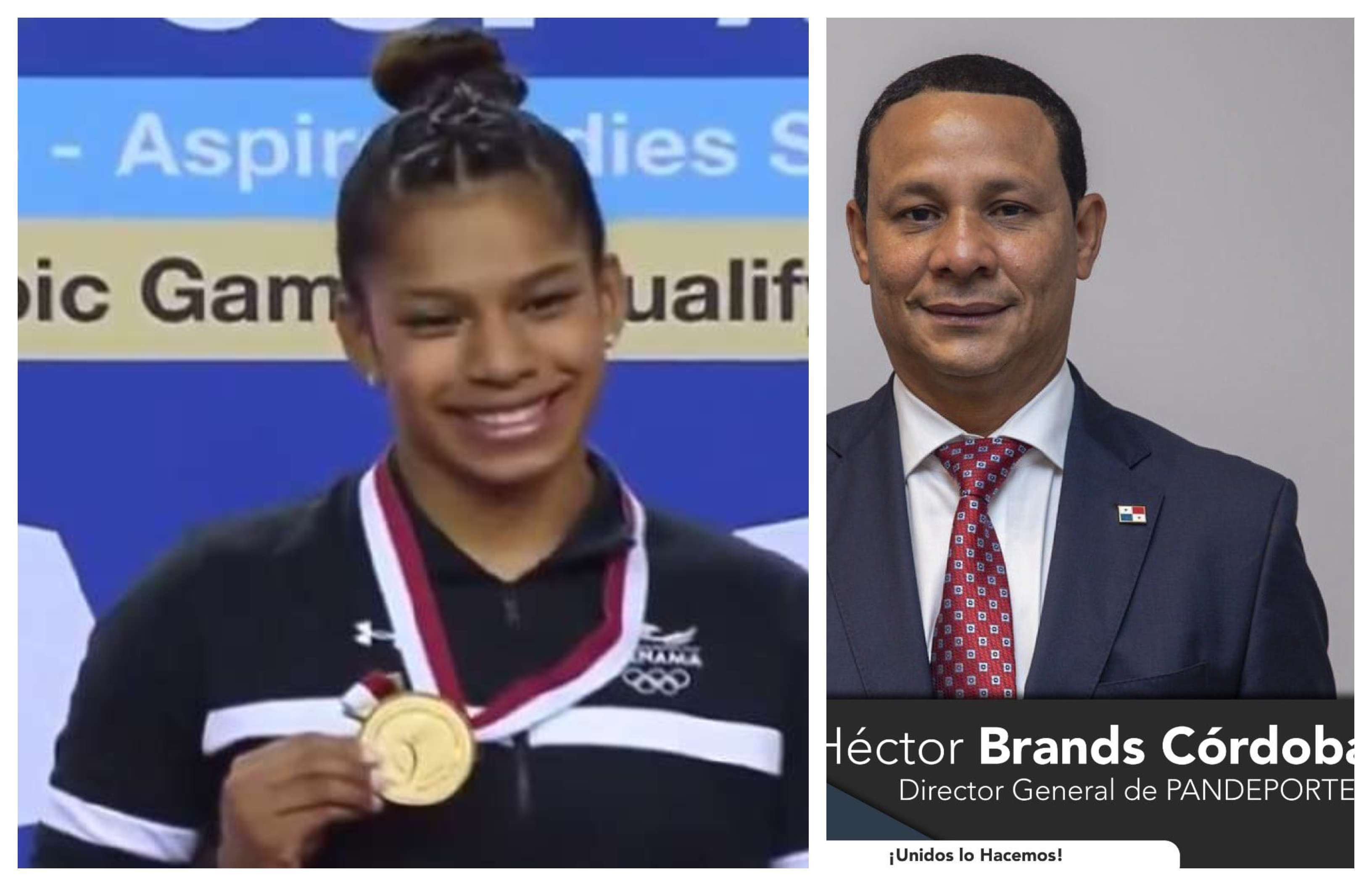 La atleta Karla Navas y Héctor Brands, quien fuera el encargado de Pandeportes.