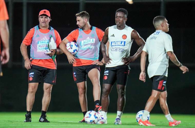 Entrenamiento de la selección Mayor de Fútbol de Colombia. Foto: EFE