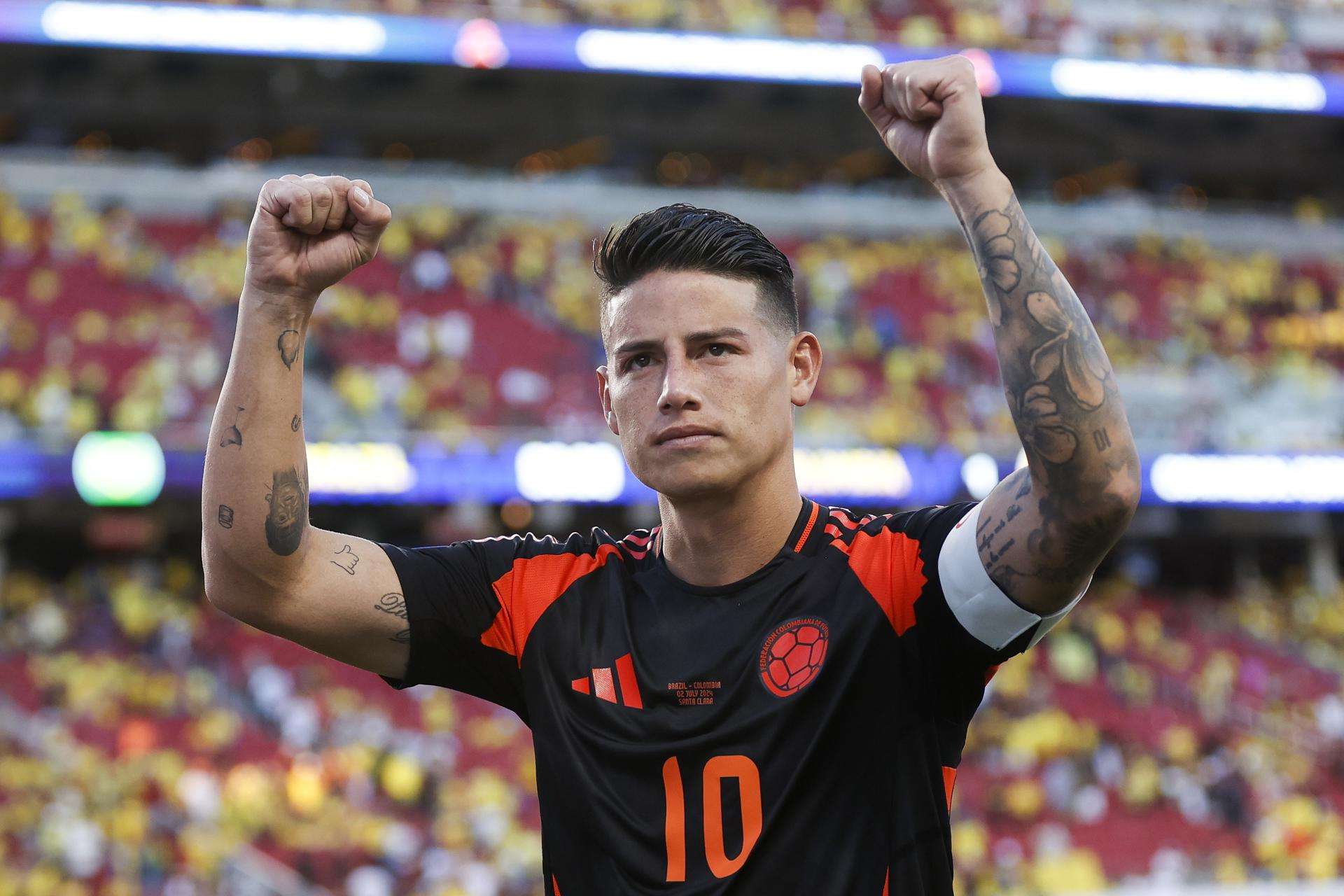 El centrocampista colombiano James Rodríguez en la Copa América 2024. EFE