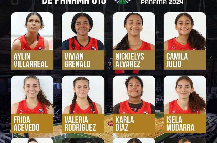 Integrantes de la selección de Baloncesto U-15 de Panamá. Foto: Fepaba