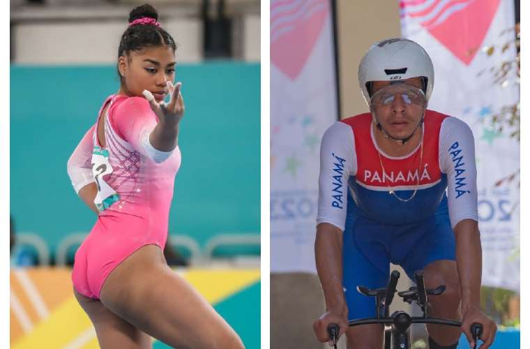 La gimnasta Hillary Heron (izq.) y el ciclista Franklin Archibold son los abanderados de la delegación de Panamá para los Juegos Olímpicos de París 2024. Fotos: COP