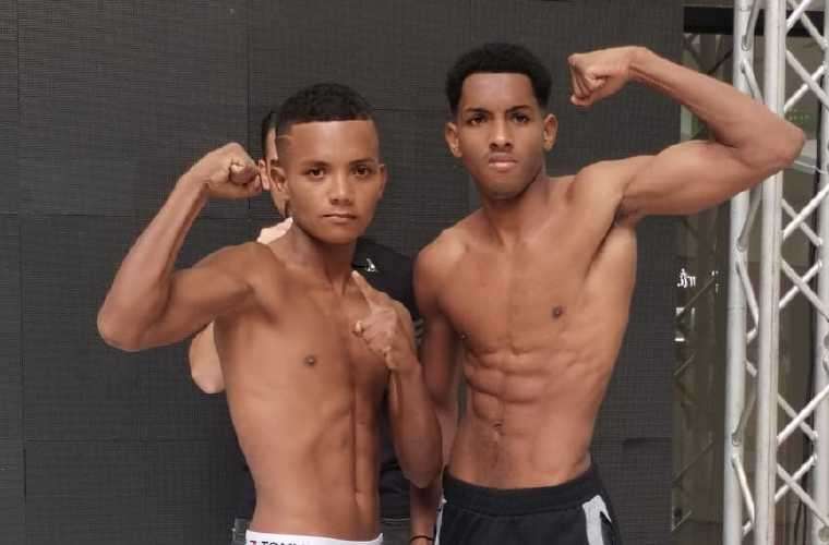 Luis Quintero (izq) e Isaac Samaniego se medirán a 6 asaltos y 117 libras. Foto: Nación Boxeo