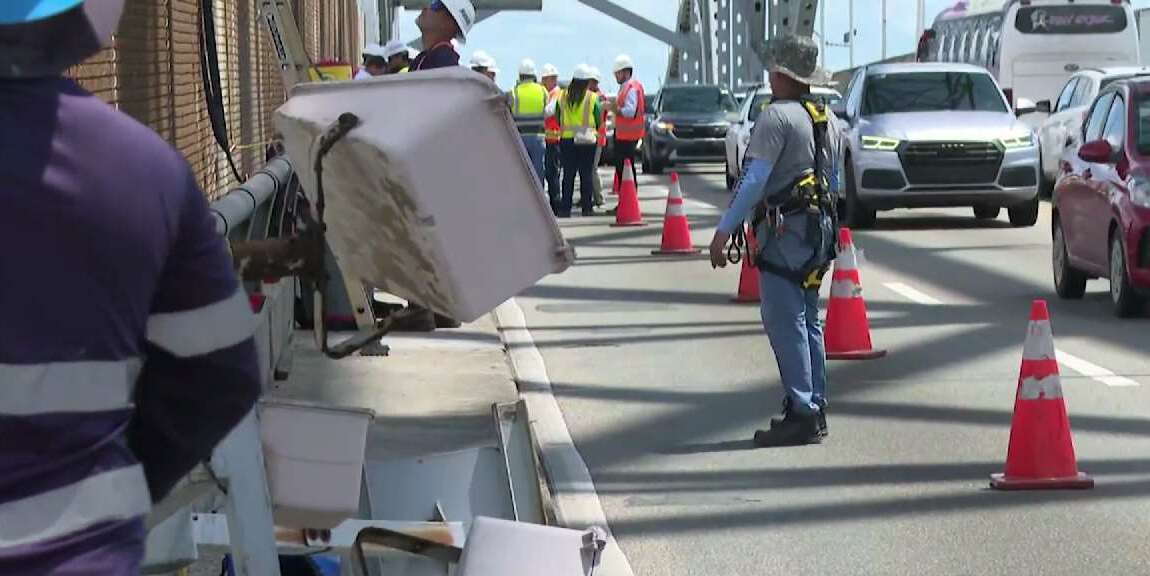 Inspección en el puente de Las Américas.