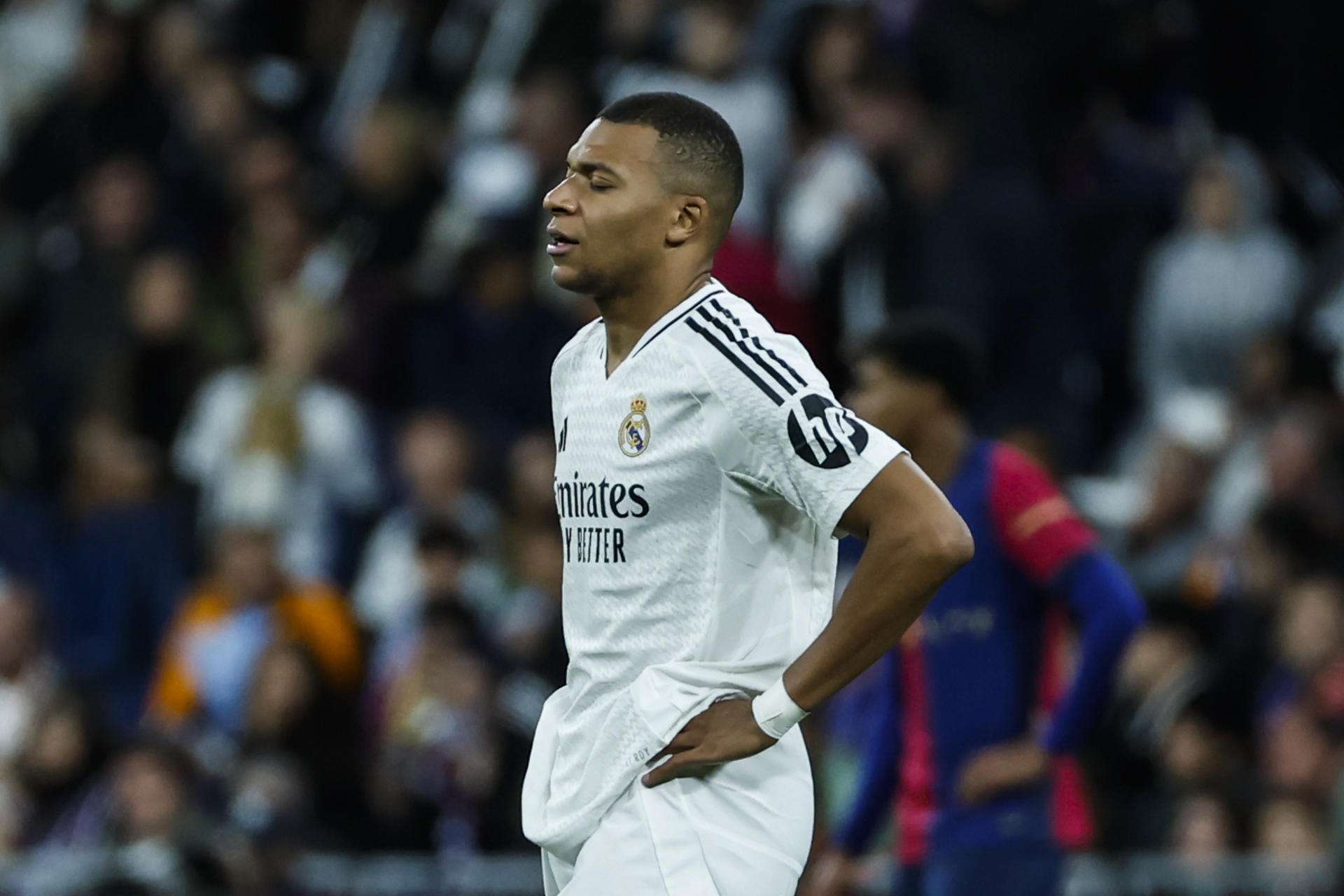 El delantero del Real Madrid Kylian Mbappé tras el partido de la jornada 11. /EFE