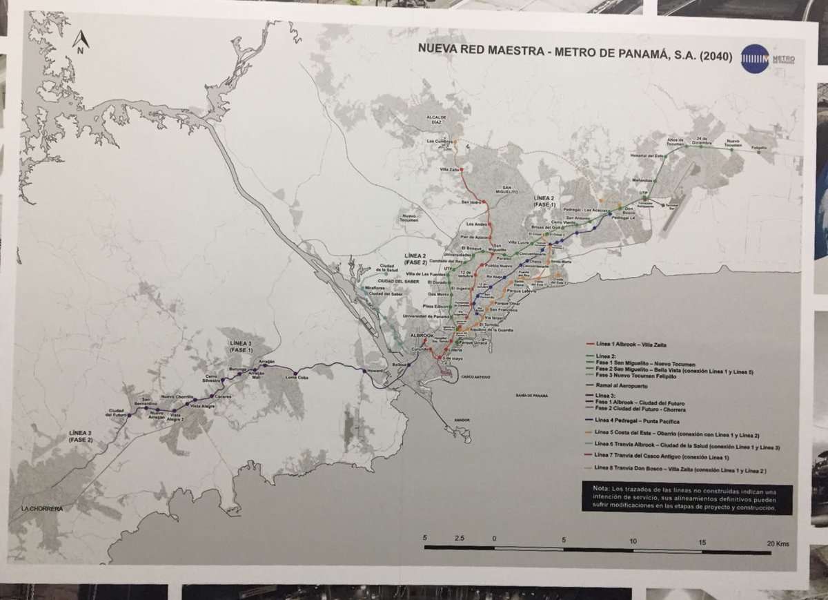 Ruta que recorrerá la Línea 3 del Metro de Panamá.