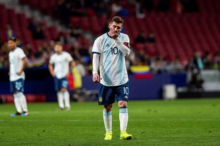El delantero de Argentina Leo Messi durante el encuentro amistoso que Argentina y Venezuela. Foto: EFE