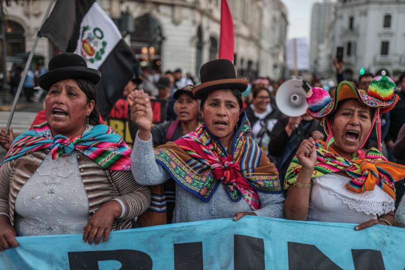 El segundo día de la jornada de protestas antigubernamentales en Perú se desarrolló con movilizaciones y bloqueos en nueve provincias del país. EFE
