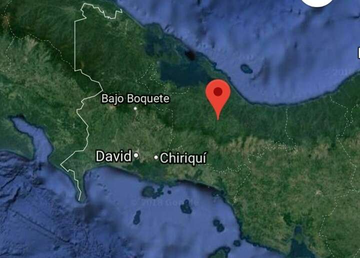 Mapa del área en donde se ubica la comunidad El Guabo, en el distrito de Mironó, en la comarca Ngäbe Buglé.