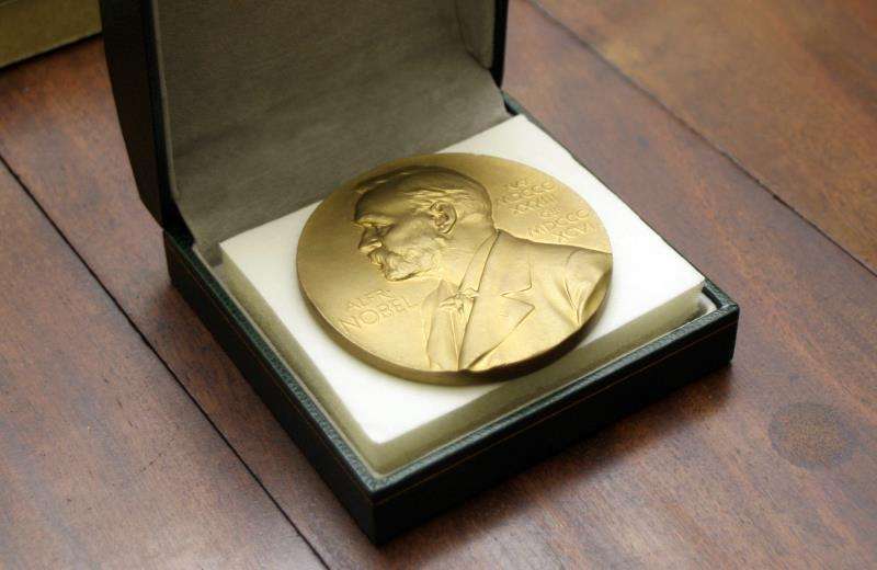 Detalle de la medalla correspondiente al premio Nobel de Literatura. EFE Archivo