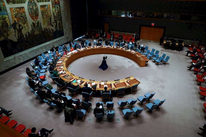 Miembros del Consejo de Seguridad de naciones Unidas celebran una reunión sobre la situación entre Ucrania y Rusia en Nueva York, Nueva York, EE.UU.. EFE