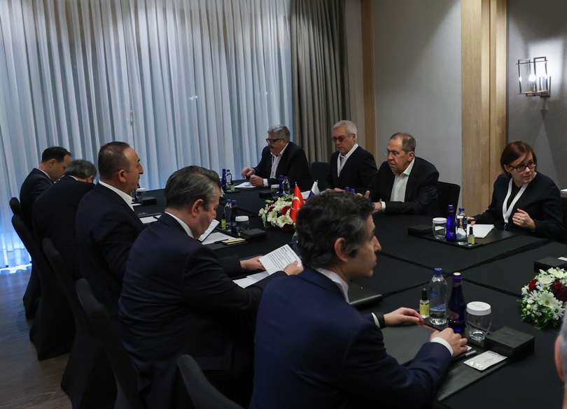 Imagen de las negociaciones entre Rusia y Ucrania esta semana en la localidad turca de Antalya. EFE