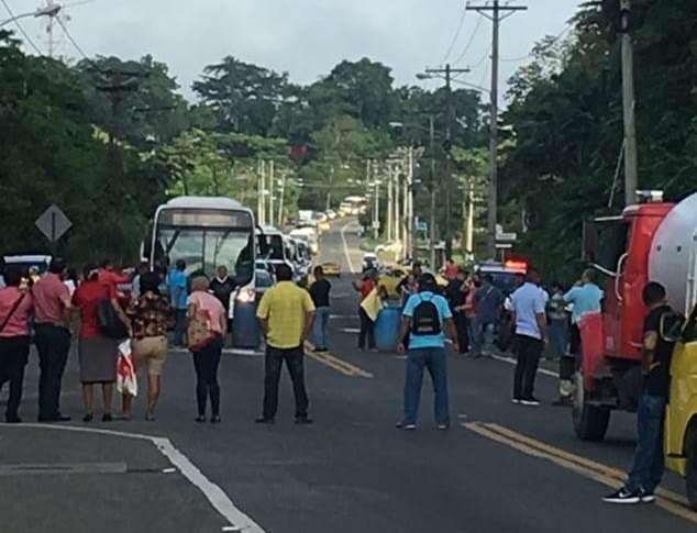 Vista general de la protesta en Chilibre. Foto: @TraficoCPanama