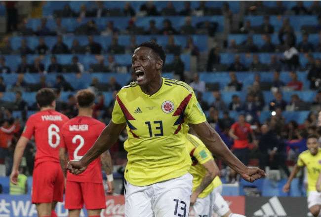 El jugador colombiano Yerry Mina. Foto:AP