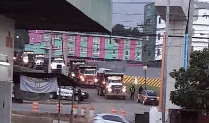 Vistas del recorrido de la caravana de camioneros a su salida en las inmediaciones de la 24 de Diciembre.  /  Foto: @TraficoCPanama