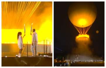 Encendido del Pebetero Olímpico, el cual es un globo aeroestático. Foto: Olympic Games