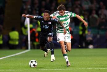 César Blackman durante su partido de debut en la &quot;Champions&quot;.